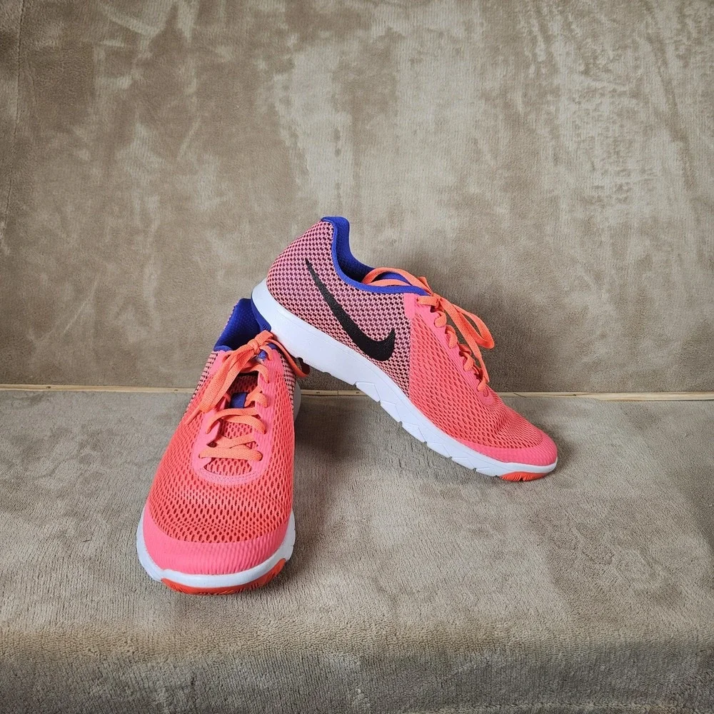 Nike Flex Experience RN 6 Womens 9 Running Shoes Sunset Glow and Blue Fox